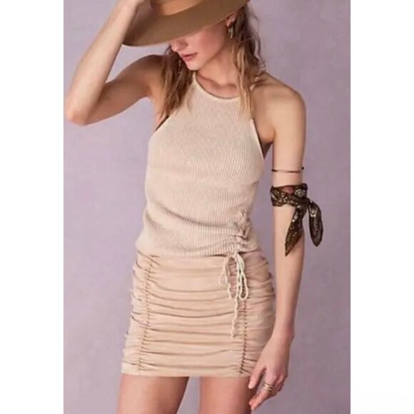 NWT Free People One Katya Thermal Ruched Bodycon Mini Dress Boho Casual New XS - Picture 1 of 10